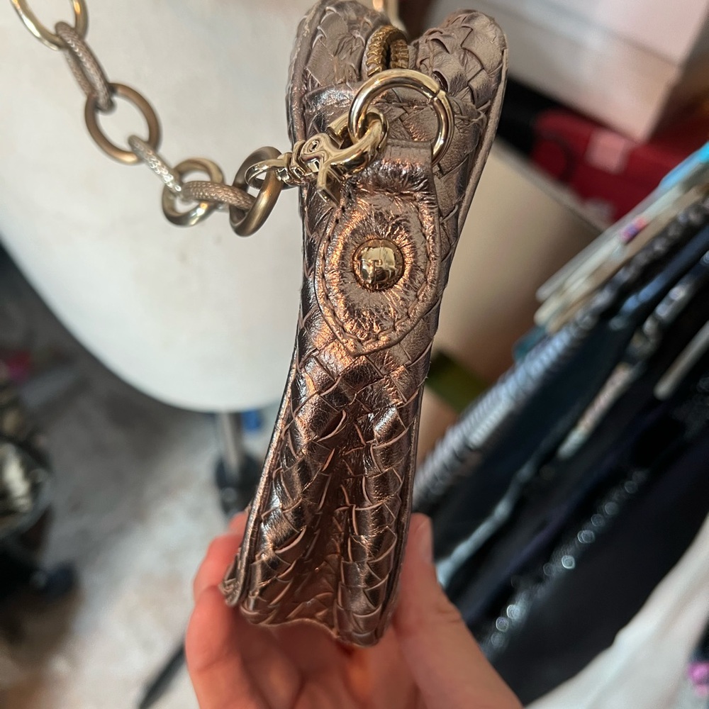 Elliott Lucca Rose Gold Metallic Woven Crossbody - Picture 3 of 5